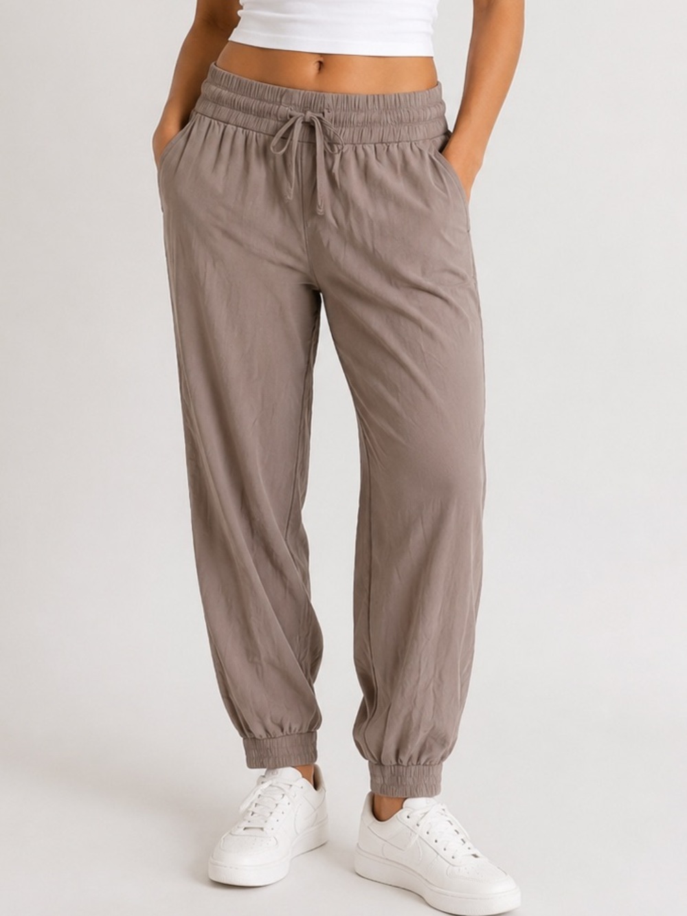 Sunday Best Taupe Drawstring Jogger Pants